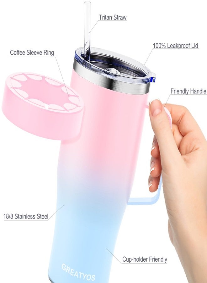 Greatyos Universal Iced Coffee Sleeve with Handle - Insulated Double Wall Reusable Stainless Steel Holder Insulator for Cold Drinks Fits Small Medium Large To Go Cups Gifts for Men Women Him Her (Sweet Taffy) - Image 4