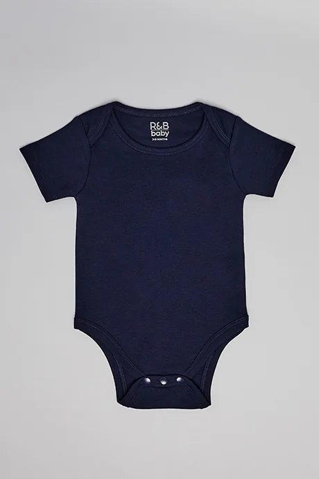 أر أند بي 3 Pack Solid Bodysuits with Short Sleeves