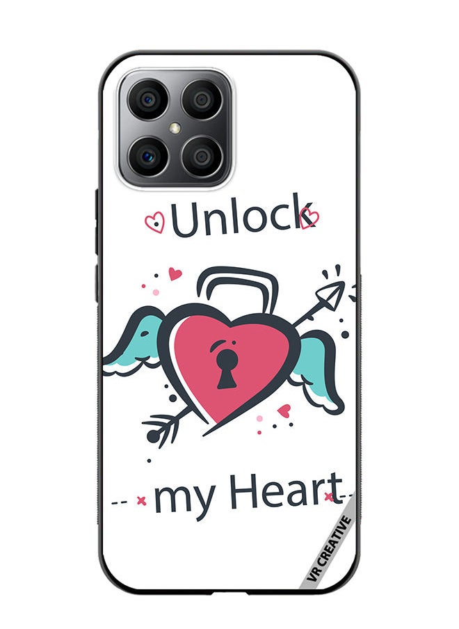 VR CREATIVE Protective Case Cover For Honor X8 Unlock My Heart Design Multicolour 