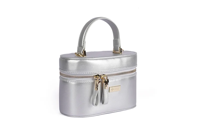 كابلي حقيبة يد نسائية مستطيلة الشكل من الجلد الصناعي