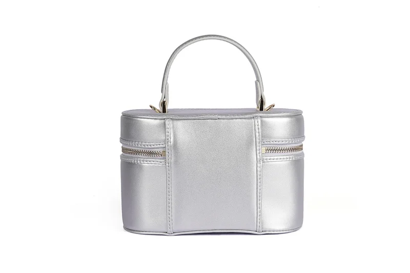 كابلي حقيبة يد نسائية مستطيلة الشكل من الجلد الصناعي