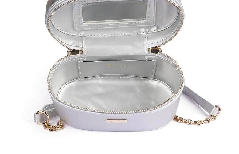 كابلي حقيبة يد نسائية مستطيلة الشكل من الجلد الصناعي