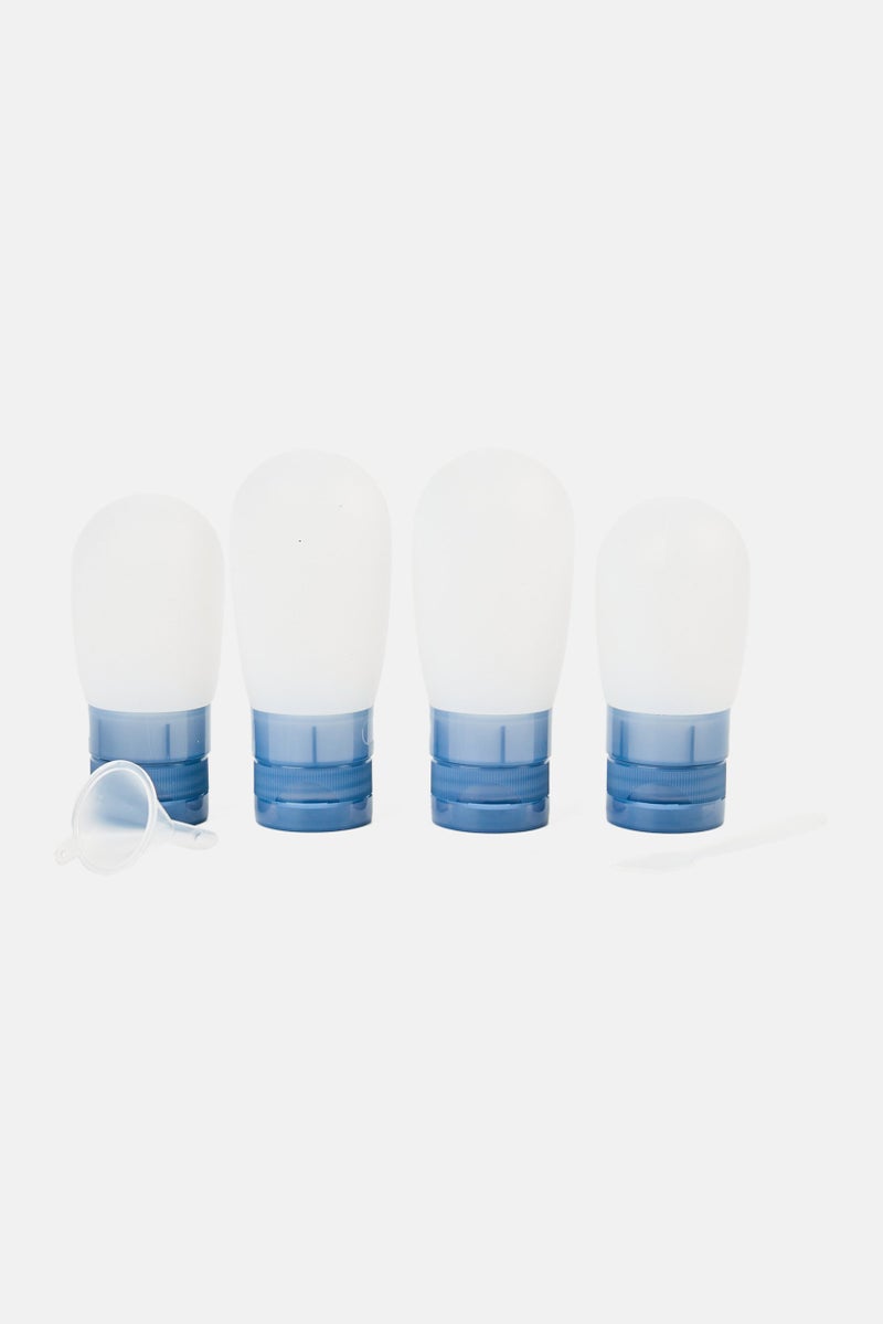 Miamica 4 Pieces Silicon Travel Bottle Set, Slate Blue - Image 2