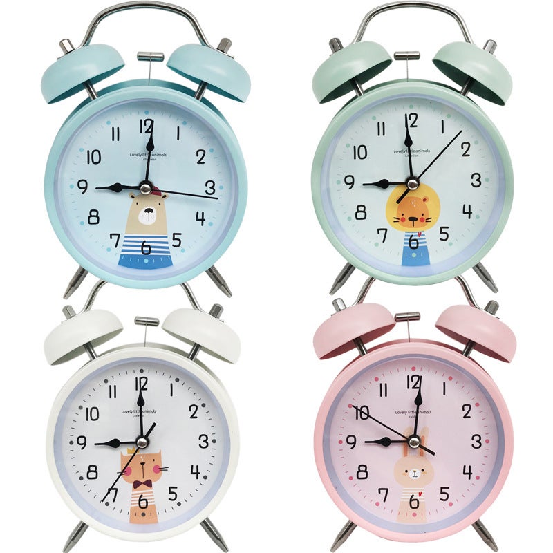 Supply 4 Inch Metal Bell Alarm Clock Can Add Logo Mute With Light Children'S Clock And Clock - Image 5