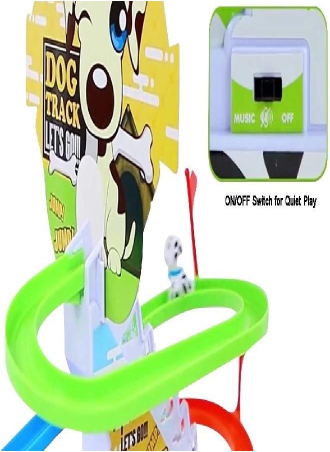 Liberty imports - Dalmatian Puppy Spotty Dog Chasing Race Track Game Set - Playful Roller Coaster Playset with LED Flashing Lights and Music On/Off Button for Toddlers and Kids - Image 1