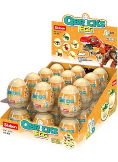 Sluban Qbricks Egg Building Set 12 Different Dinosaurs 24 Egg 