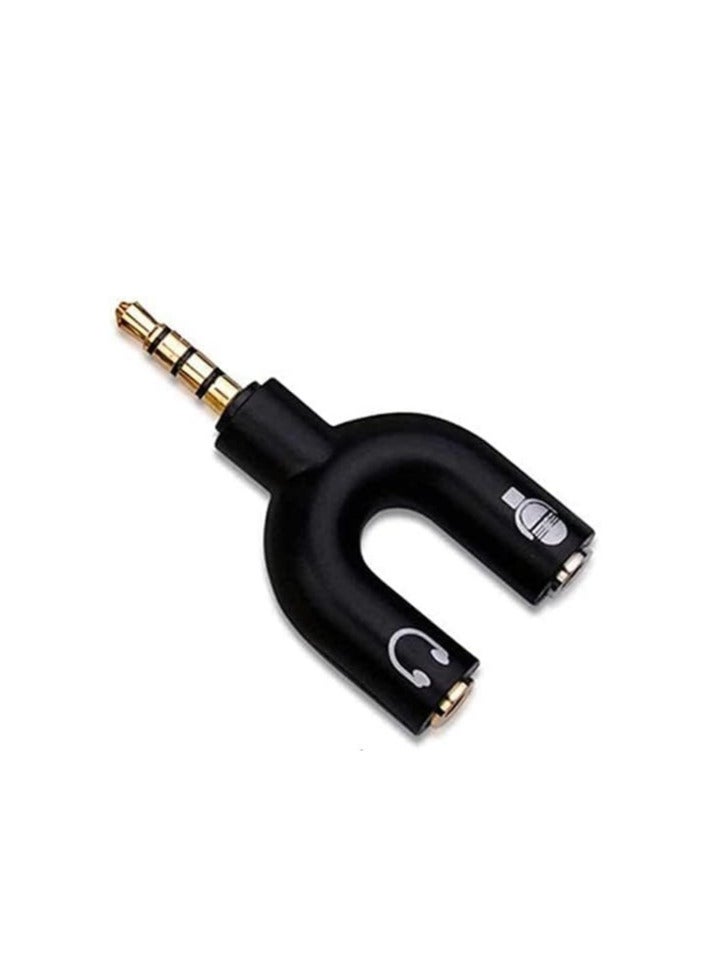 Keendex KX 2973 3.5mm Stereo Splitter Audio 1 Male to 2 Female U Shaped Headset Adapter - Multicolor - Image 1