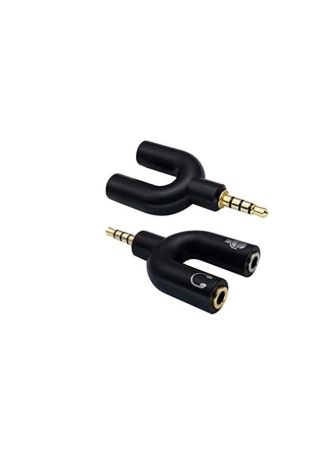 Keendex KX 2973 3.5mm Stereo Splitter Audio 1 Male to 2 Female U Shaped Headset Adapter - Multicolor - Image 4