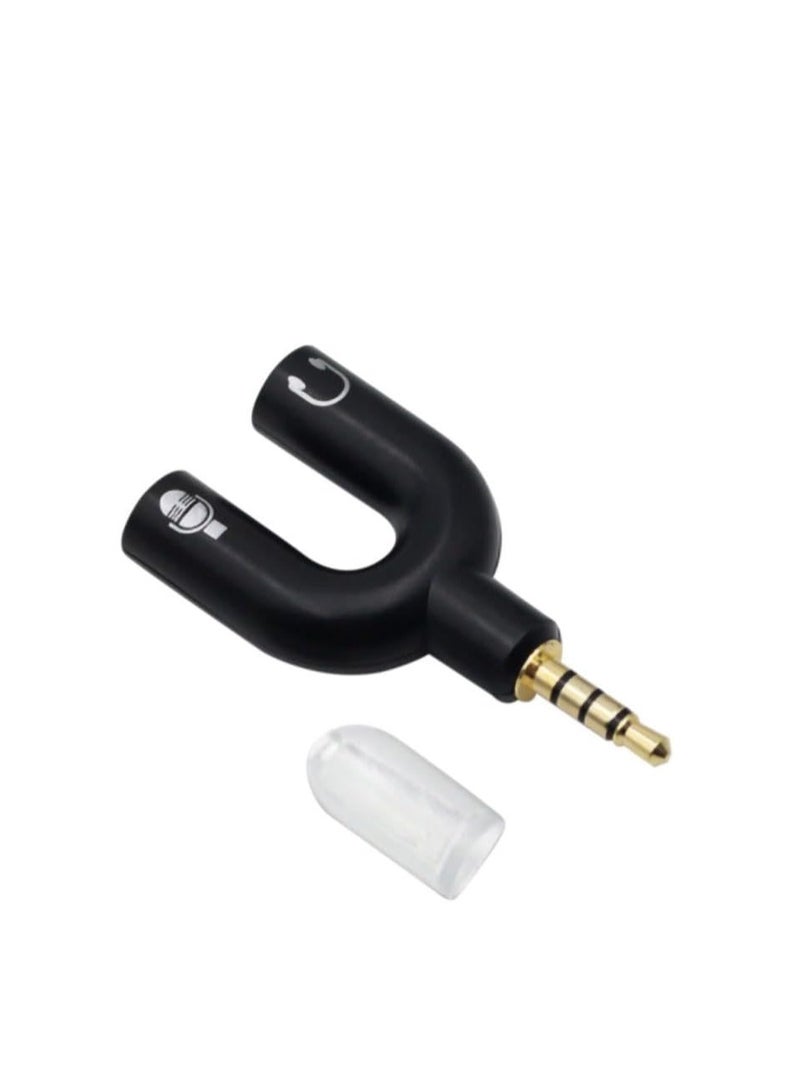 Keendex KX 2973 3.5mm Stereo Splitter Audio 1 Male to 2 Female U Shaped Headset Adapter - Multicolor - Image 3