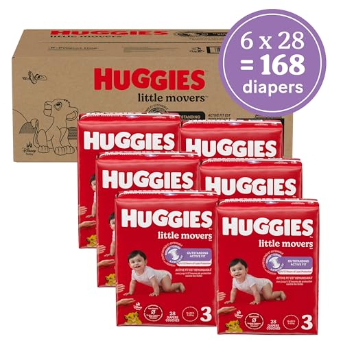 Huggies Size 3 Diapers, Little Movers Baby Diapers, Size 3 (16-28 lbs), 168 Count (6 Packs of 28), Packaging May Vary - Image 2