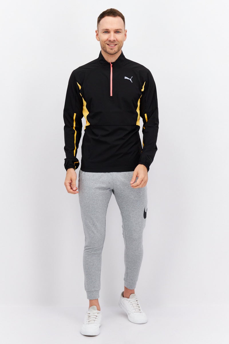 PUMA Men Half Zipper Long Sleeve Running Sweatshirt, Black Combo  - Image 3