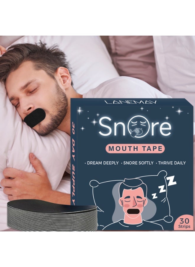 LANEMAY 30PCS Mouth Tape for Sleeping Anti-snoring Patches, Mouth Strips for Sleeping, Breathable Anti-snoring Strips, Mouth Breathing Tape for Sleeping for Better Nasal Breathing and Reducing Snoring - Image 3