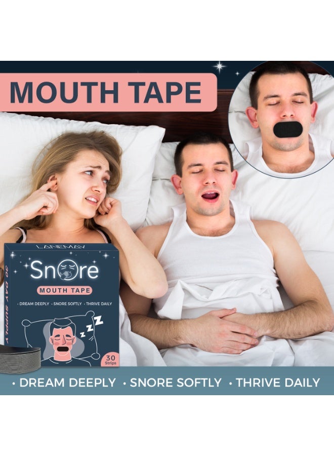 LANEMAY 30PCS Mouth Tape for Sleeping Anti-snoring Patches, Mouth Strips for Sleeping, Breathable Anti-snoring Strips, Mouth Breathing Tape for Sleeping for Better Nasal Breathing and Reducing Snoring - Image 4