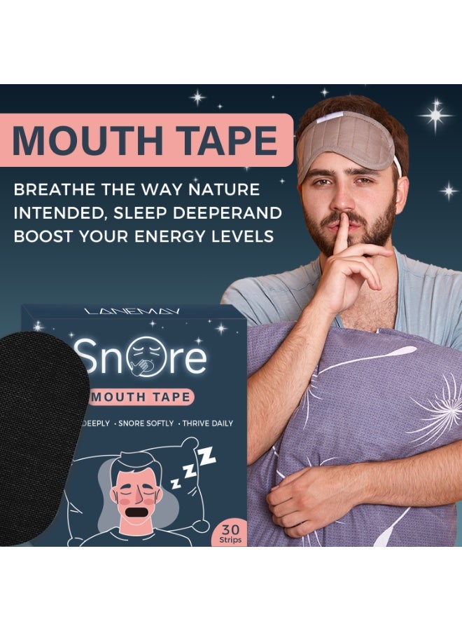 LANEMAY 30PCS Mouth Tape for Sleeping Anti-snoring Patches, Mouth Strips for Sleeping, Breathable Anti-snoring Strips, Mouth Breathing Tape for Sleeping for Better Nasal Breathing and Reducing Snoring - Image 5
