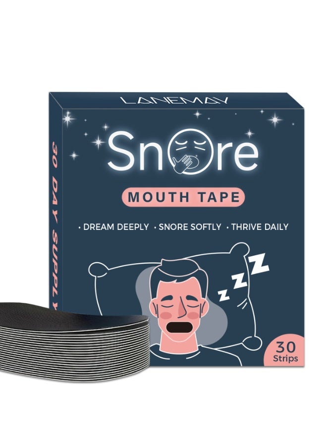 LANEMAY 30PCS Mouth Tape for Sleeping Anti-snoring Patches, Mouth Strips for Sleeping, Breathable Anti-snoring Strips, Mouth Breathing Tape for Sleeping for Better Nasal Breathing and Reducing Snoring - Image 1