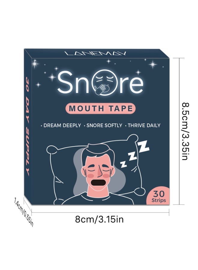 LANEMAY 30PCS Mouth Tape for Sleeping Anti-snoring Patches, Mouth Strips for Sleeping, Breathable Anti-snoring Strips, Mouth Breathing Tape for Sleeping for Better Nasal Breathing and Reducing Snoring - Image 2