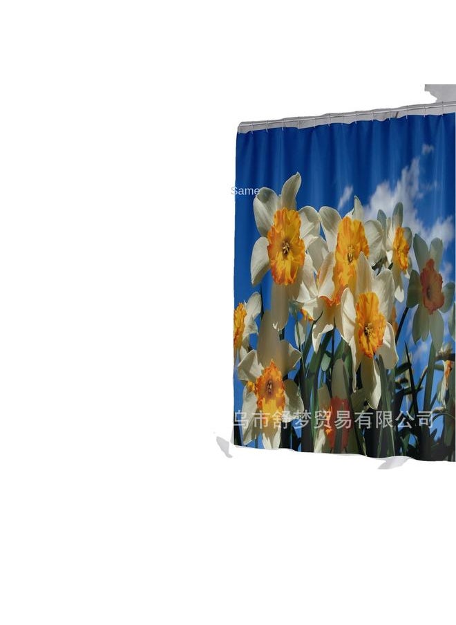 Bluejw - Foreign Trade Shower Curtain To The Japanese Decai Plants Polyester Bathroom Shower Curtain A Set To Map Production - Image 1