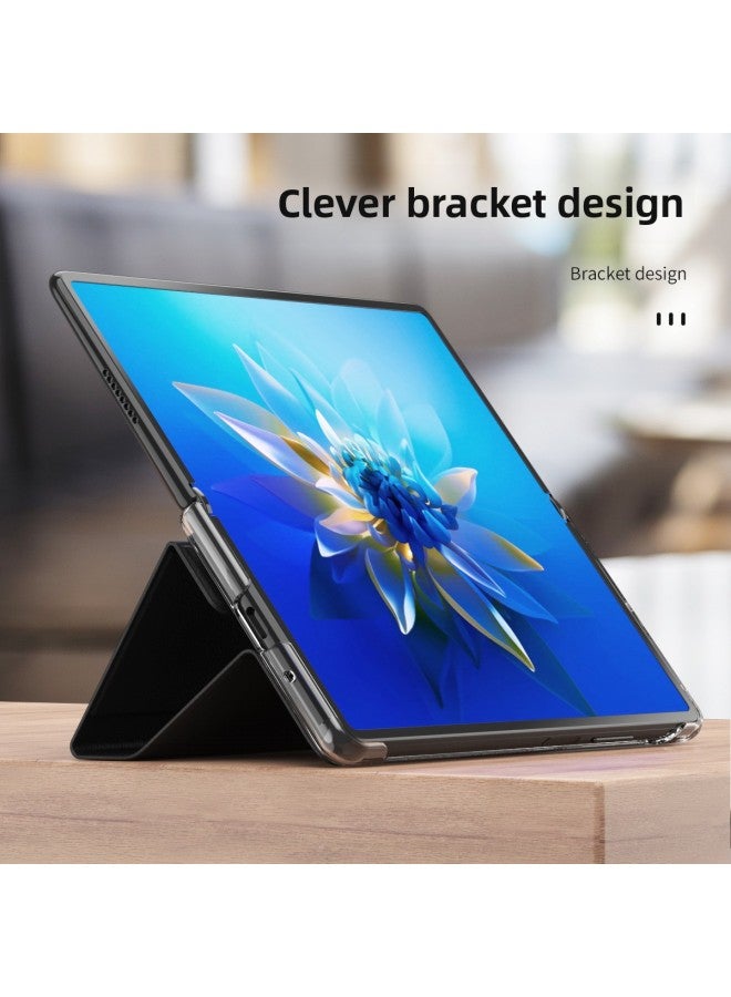 ينطبق على حافظة هاتف Huawei MateX2 القابلة للطي، حافظة جلدية قابلة للطي مع دعامة نافذة ذكية، حافظة واقية مقاومة للسقوط من Matex2 - اللون: أزرق فاتح - الموديل المطبق: لهاتف Huawei Mate X2 - Image 3