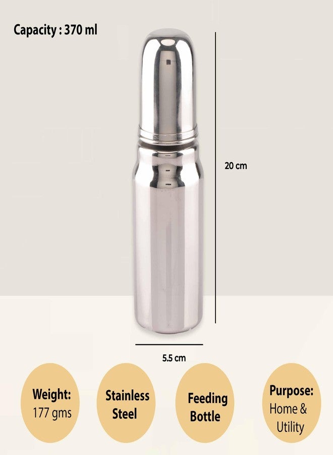 Spillbox Stainless Steel Feeding Bottle for Baby||Baby Milk Bottle| Steel Feeding Bottle |BPA Free| Soft Silicone Teat| Wide Neck for Babies|Infants|Newborns of 0-2 Years (Large 370ml) - Image 5