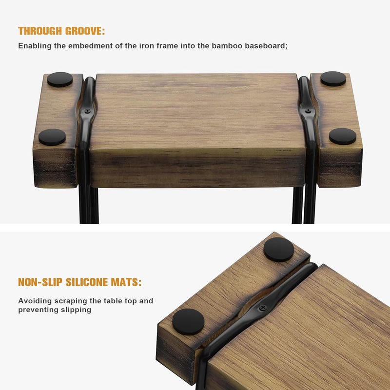 Wican Napkin Holder for Table, Wood Iron Standing Napkin Dispenser for Dining Table Farmhouse Cocktail Picnic Rustic Wooden Holders All Kitchen Dining Room Decor Black & Farmhouse Brown - Image 5