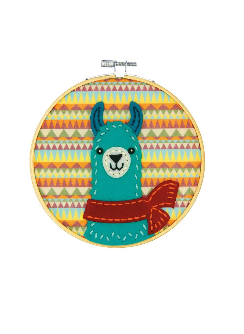 ART Felt Applique Kit 6inch Round Llama - Image 1