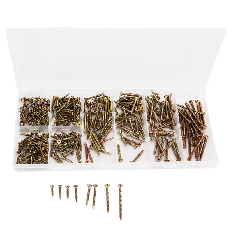 345Pcs Cross Countersunk Screws Self Tapping Stainless Steel Galvanized Screws Assortment Kit - Image 1