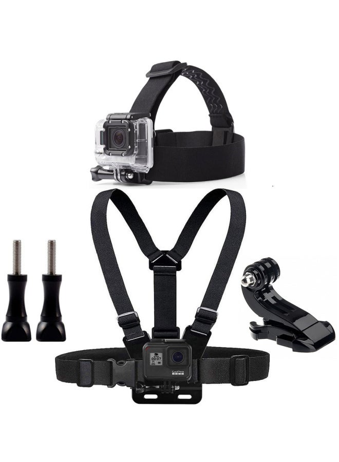 Generic DJI Sports Camera Accessories GP Wrist Strap Arm Strap Palm Strap Shoulder Strap School Bag Chuck With Chest Strap Holder-Color:Headband + Chest Strap Set  - Image 1