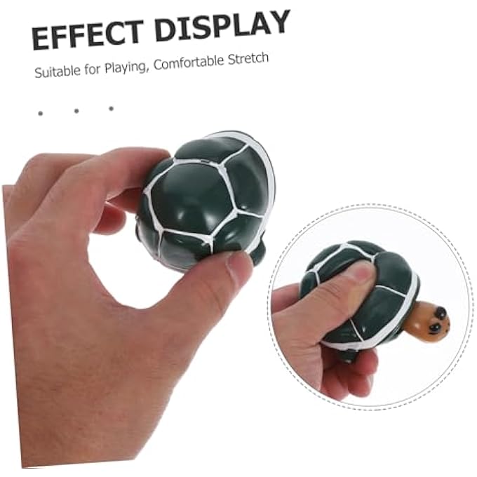 Bestonzon 3pcs Tortoise Squeeze Slow Animal Toy Sensory Toy Head Bursting Turtle Slow Turtle Mass Toy Key Ring Plastic Child Bulk Material - Image 3