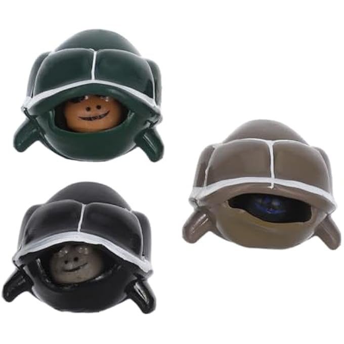 Bestonzon 3pcs Tortoise Squeeze Slow Animal Toy Sensory Toy Head Bursting Turtle Slow Turtle Mass Toy Key Ring Plastic Child Bulk Material - Image 1
