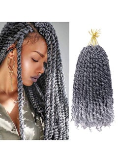 LOSMOEER 8 Packs Passion Twist Hair 12 Inch Pre-twisted Passion Twist Crochet Hair Pre-looped Crochet Braids for Women Passion Twists Braiding Hair Synthetic Hair Extensions (12Strands/Pack; T1B/Gray#)  - Image 1