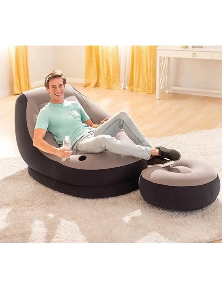 INTEX Inflatable Chair, Air Sofa Inflatable Couch, Portable Blow-Up Lounge Chair for Indoor & Outdoor Use, Comfortable and Durable Seating for Camping, Beach, Backyard, Living Room, Easy to Inflate  - Image 3
