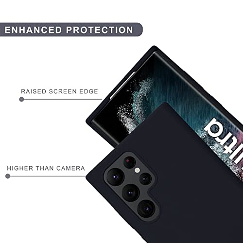 SPRIG Cases Compatible with Samsung Galaxy S23 Ultra 5G Phone Liquid Silicone Premium Back Cover Drop Tested Shock Proof Case for Boys and Girls with Camera Protection (Black) - Image 4