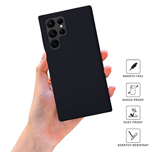 SPRIG Cases Compatible with Samsung Galaxy S23 Ultra 5G Phone Liquid Silicone Premium Back Cover Drop Tested Shock Proof Case for Boys and Girls with Camera Protection (Black) - Image 2