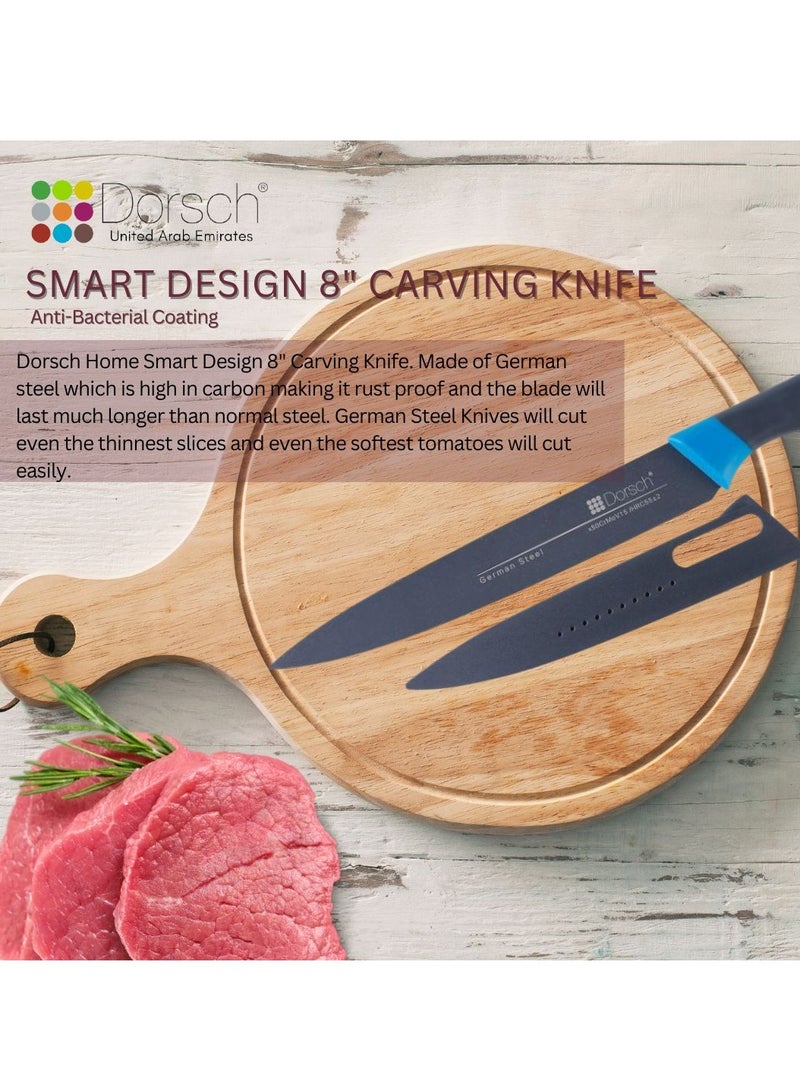 Dorsch Danish Design 8-Inch Carving Knife | Premium High-Carbon German Steel Blade | Ultra-Sharp Precision Edge | Rust-Proof & Hygienic Non-Stick Coating | Ergonomic Handle for Comfort | Protective Sheath Included - Image 3