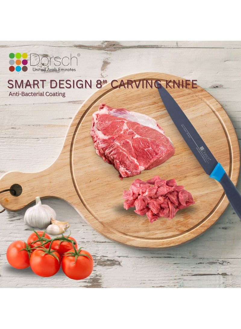 Dorsch Danish Design 8-Inch Carving Knife | Premium High-Carbon German Steel Blade | Ultra-Sharp Precision Edge | Rust-Proof & Hygienic Non-Stick Coating | Ergonomic Handle for Comfort | Protective Sheath Included - Image 2