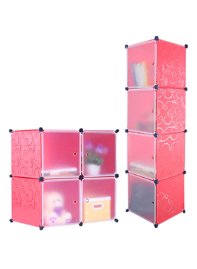 4-Cubes DIY Storage Cabinet Pink 35.5x35.5x35.5cm - Image 1