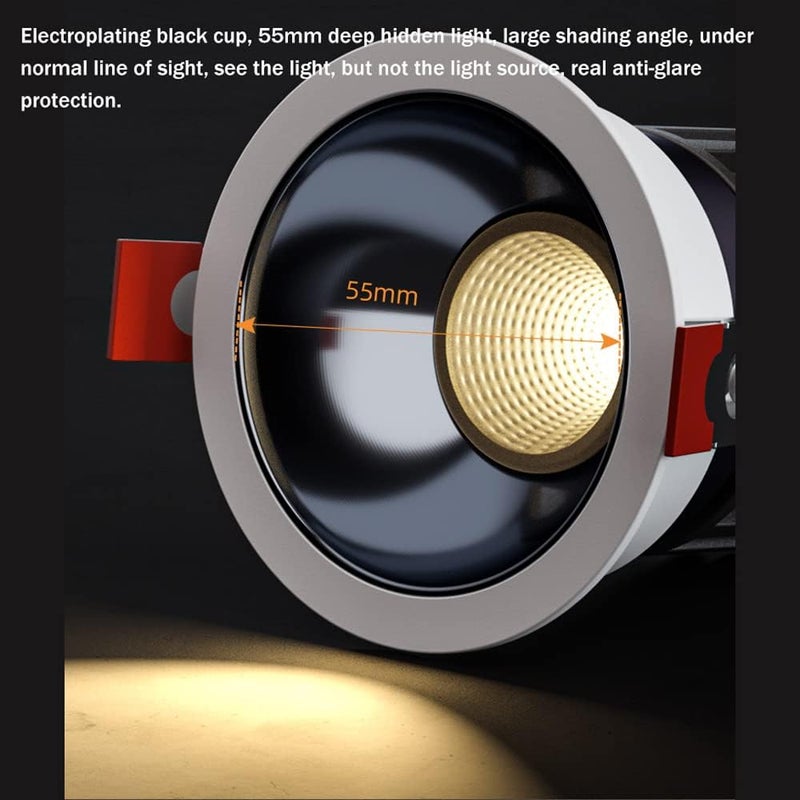 Led Recessed Downlight 3W-40W High Brightness Ceiling Lamp 2-6 Inch Adjustable Angle Spotlights 3000K/4000K/6000K Selectable Disk Light,3w-3000K,3w-3000K - Image 3