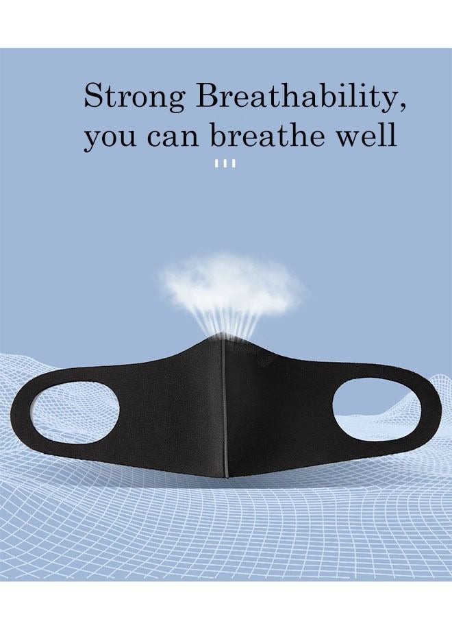 15-Piece Black Face Masks with Soft Elastic Ear Loop Cover, Reusable Cotton Comfy Breathable Outdoor Fashion Face Protections for Man and Woman, Washable and Breathable Masks - Image 3