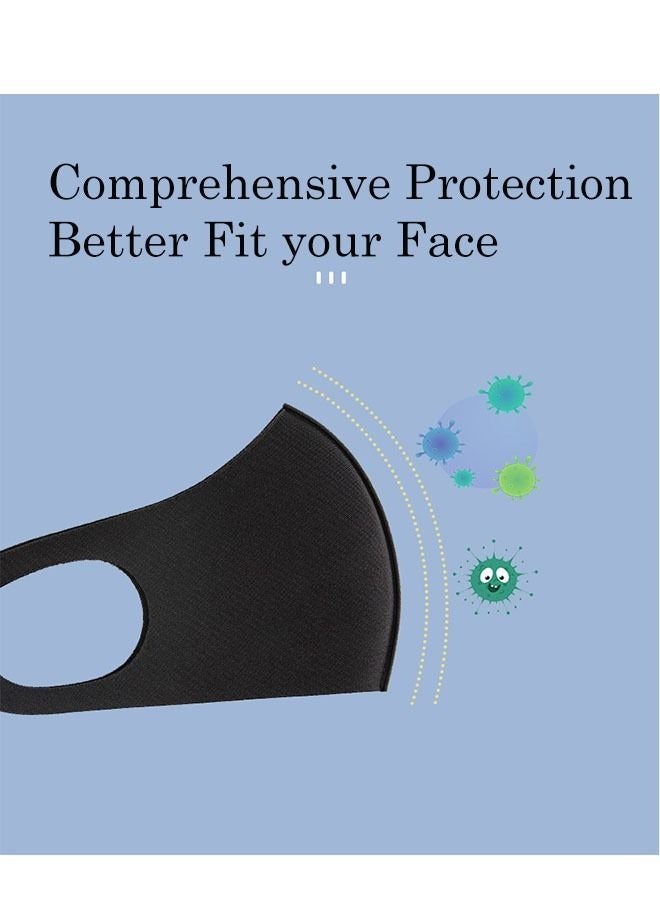 15-Piece Black Face Masks with Soft Elastic Ear Loop Cover, Reusable Cotton Comfy Breathable Outdoor Fashion Face Protections for Man and Woman, Washable and Breathable Masks - Image 4