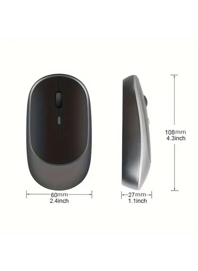 White Dual Mode Wireless Silent Mouse 2.4G Rechargeable with USB Receiver for Laptop PC Desktop - Image 2