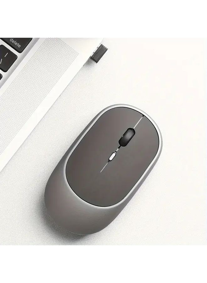 White Dual Mode Wireless Silent Mouse 2.4G Rechargeable with USB Receiver for Laptop PC Desktop - Image 5