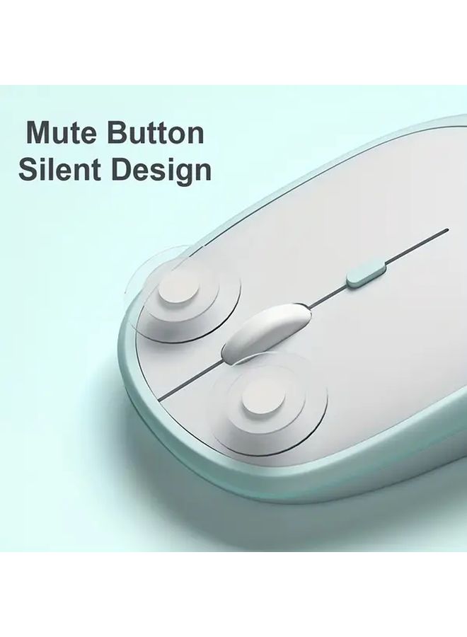 White Dual Mode Wireless Silent Mouse 2.4G Rechargeable with USB Receiver for Laptop PC Desktop - Image 4