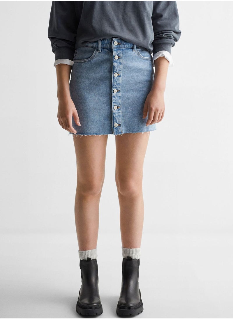 MANGO - Kids Essential Denim Mini Skirt - Image 1