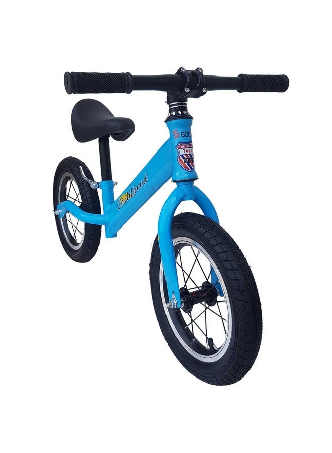 GOCART WITH G LOGO GOCART WITH G LOGO Kids Training Bicycle Without Pedal for 1.5 to 3 Year Old Kids (Blue (Black Spokes Wheel)) - Image 1