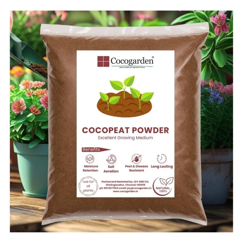 Cocogarden Cocopeat Powder - 2 KG, Ready to Use Form for Indoor & Outdoor Home Garden, Potting Plants, Terrace Gardening - Image 2