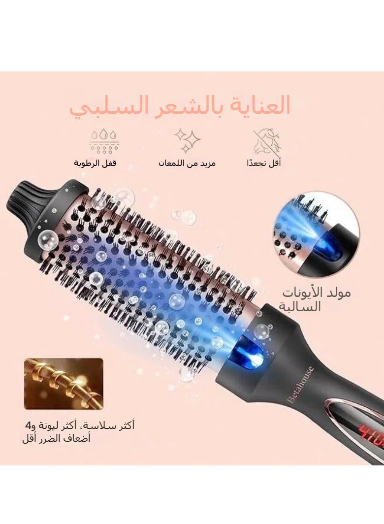 general New curling iron straight hair comb, multi-functional styling comb, household portable negative ion comb (black) - Image 2