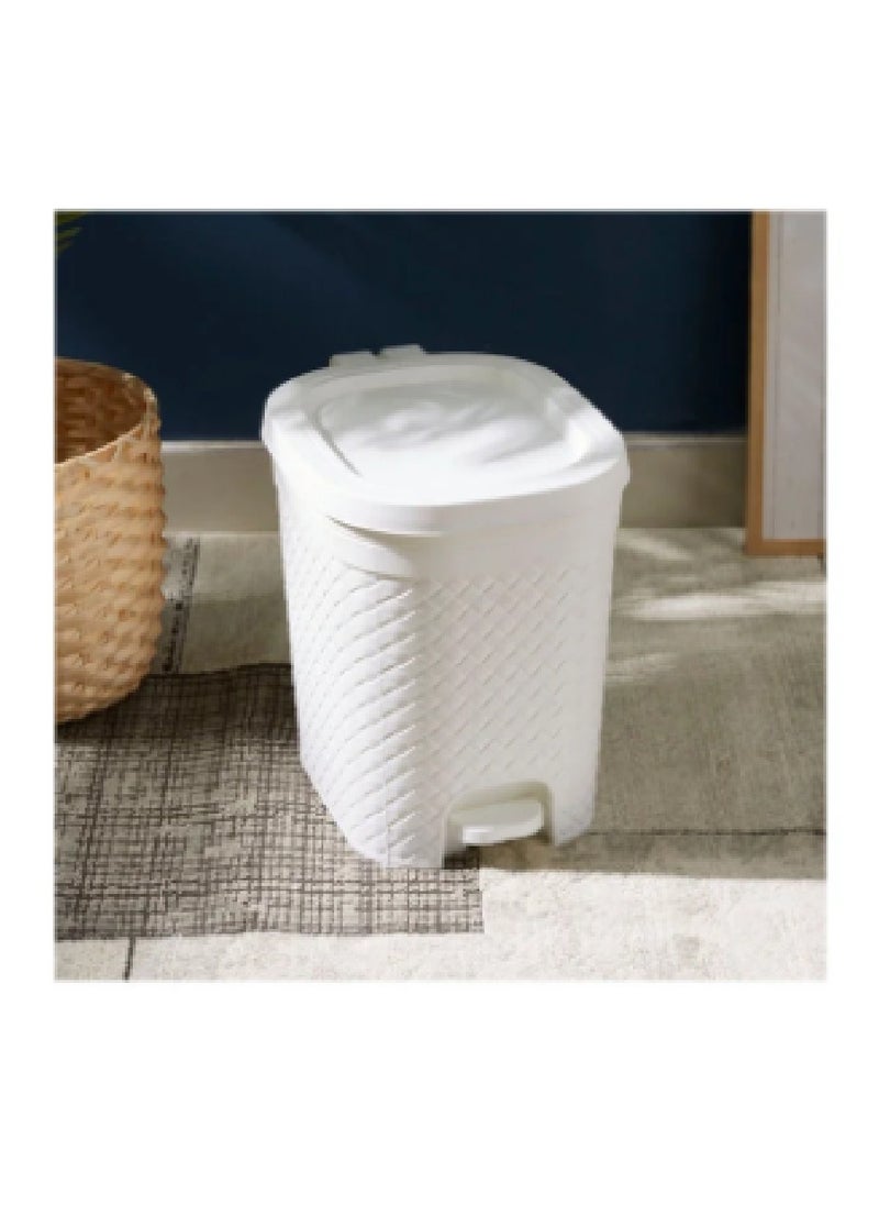 Generic - Teddy Pedal Trash Bin - 14.7L White 14.7L - Image 1