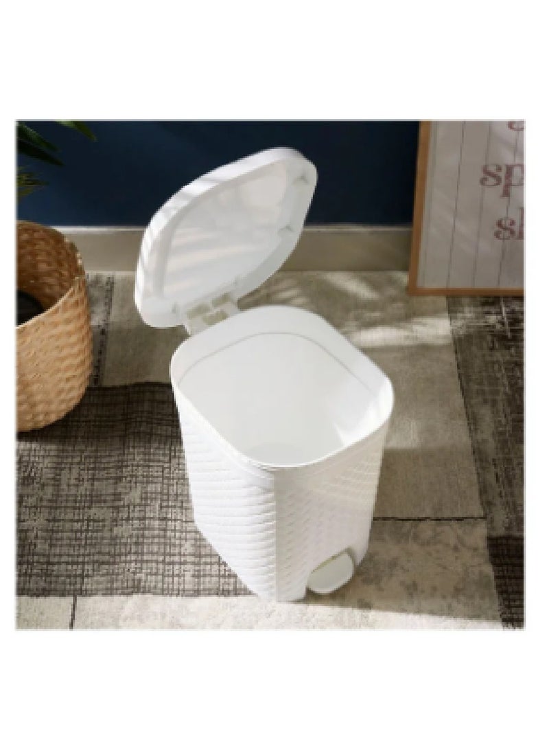 Generic - Teddy Pedal Trash Bin - 14.7L White 14.7L - Image 1