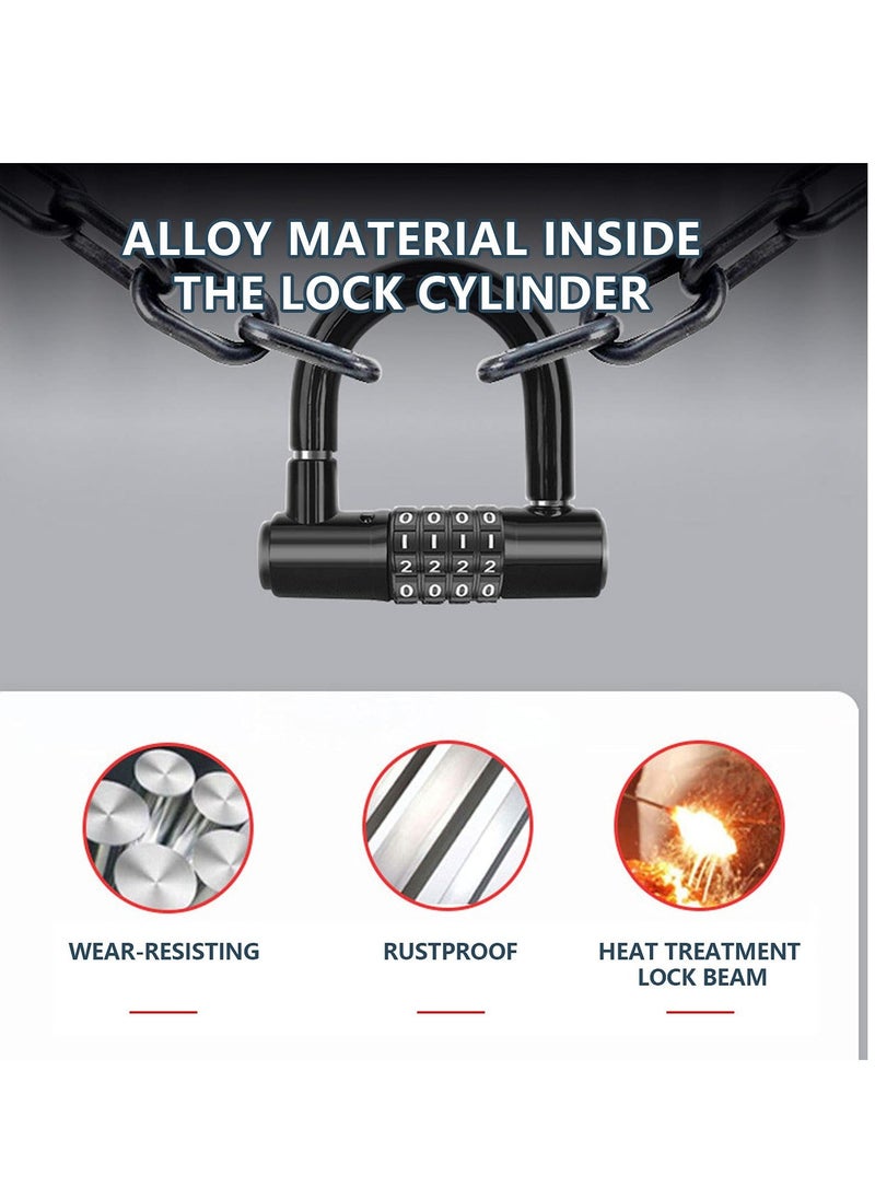 Generic Bike Lock, Heavy Duty Outdoor Waterproof Lock with Resettable Code, Digit Combination Padlock, 4 Digit Code Lock Anti Theft for Gates, Mountain Bike, Scooter Gym, School, Shed Lockers  - Image 5