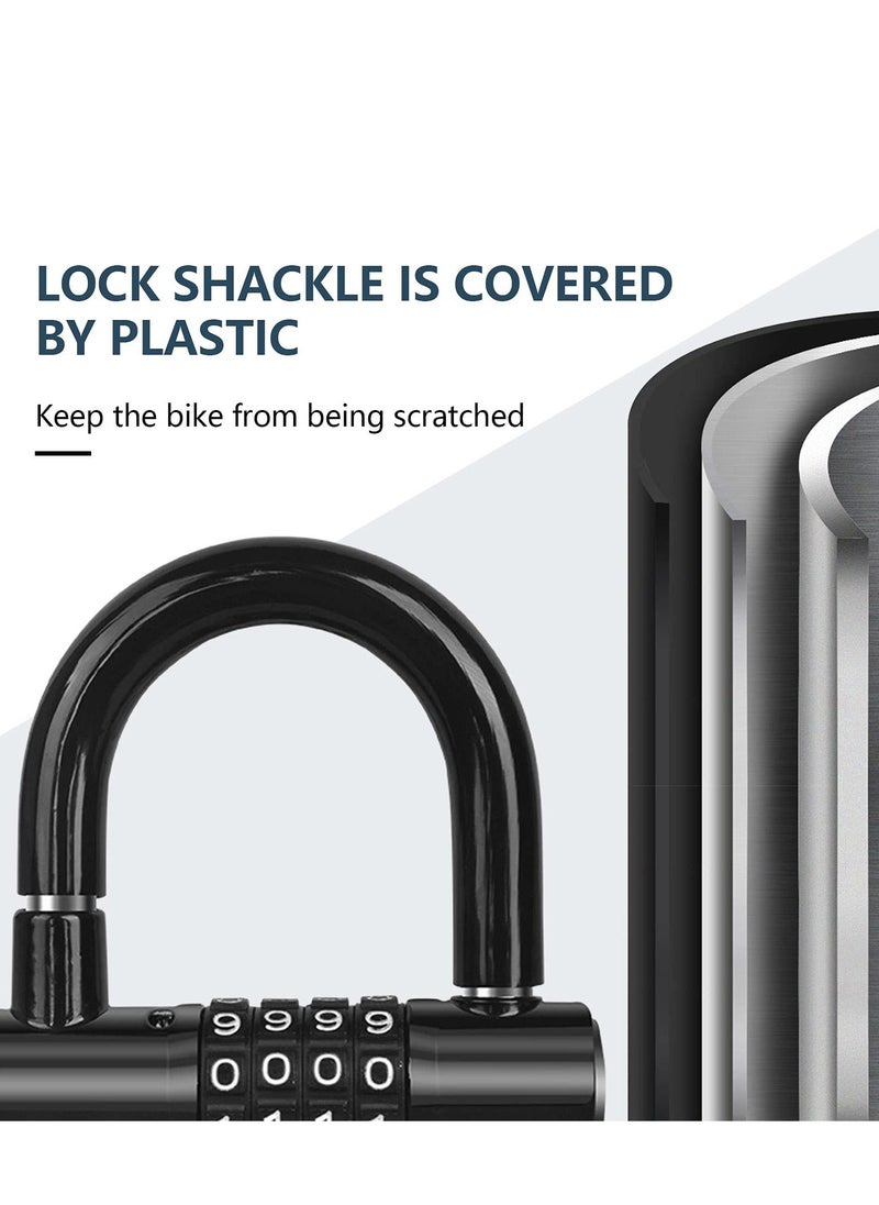 Generic Bike Lock, Heavy Duty Outdoor Waterproof Lock with Resettable Code, Digit Combination Padlock, 4 Digit Code Lock Anti Theft for Gates, Mountain Bike, Scooter Gym, School, Shed Lockers  - Image 4